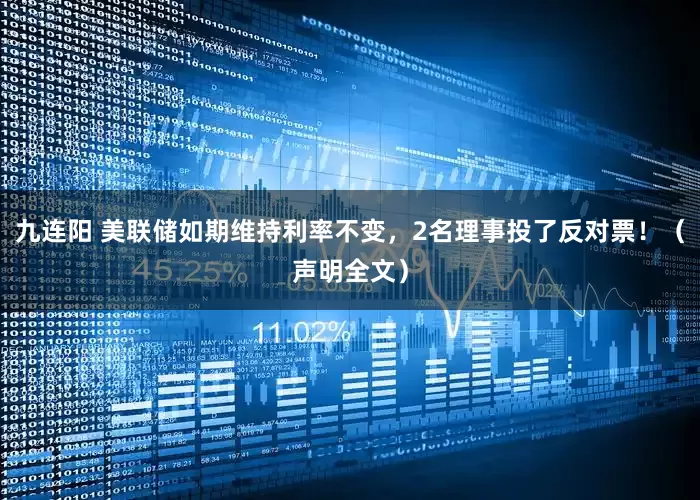 九连阳 美联储如期维持利率不变，2名理事投了反对票！（声明全文）